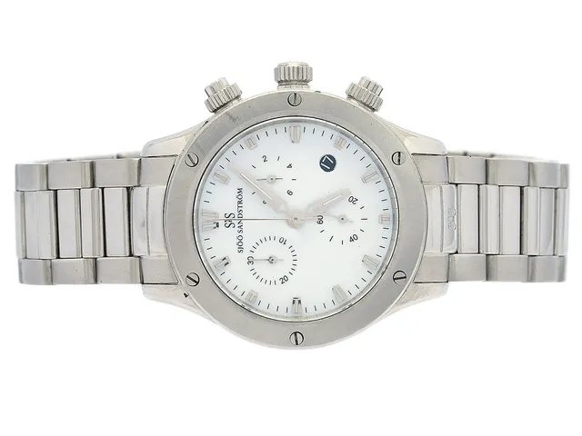SJÖÖ SANDSTRÖM, Lady Extreme, Serie nr. 187, kronograf, damur, 37 mm, stål, quartz, safirglas, datum, pärlemorurtavla, skadad urtavla, originallänk, viklås, cert, maj 2012, box (skadad), ytterkartong (skadad).