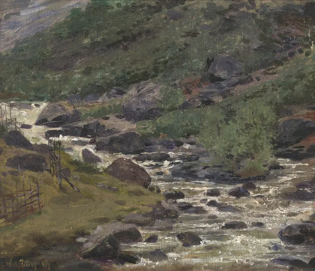 Peters, Wilhelm — Elvelandskap, 1889