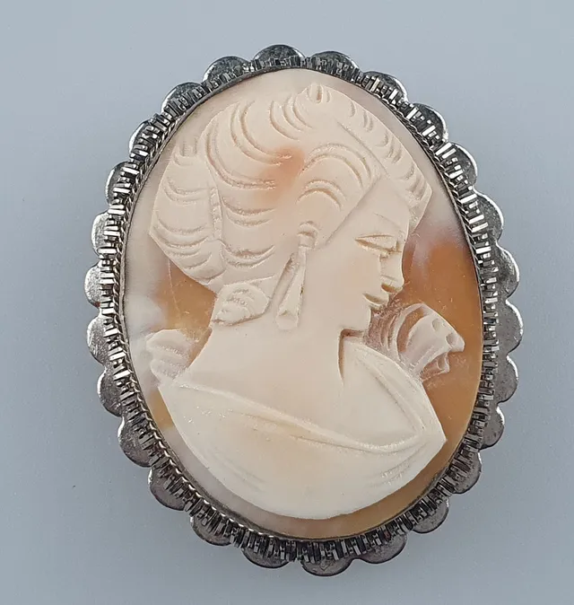 - KAMEENBROSCHE/-ANHÄNGER - Silber 800.