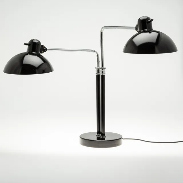 CHRISTIAN DELL. Christian Dell, Kaiser Idell, Tischlampe / Schreibtischleuchte, Modell '6580', Metall, Lack, Deutschland, 1940er Jahre.