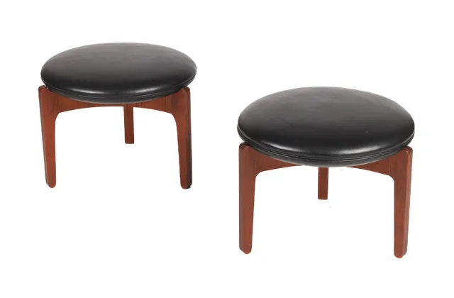 Sven Ellekær. a pair of stools of massive teak, 1960s (2)