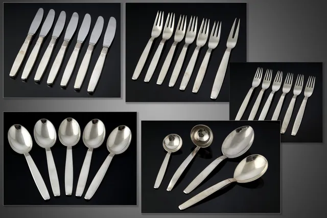 F. Hingelberg. Lunchware and serving parts in sterling silver, cutlery no. 18 (31)