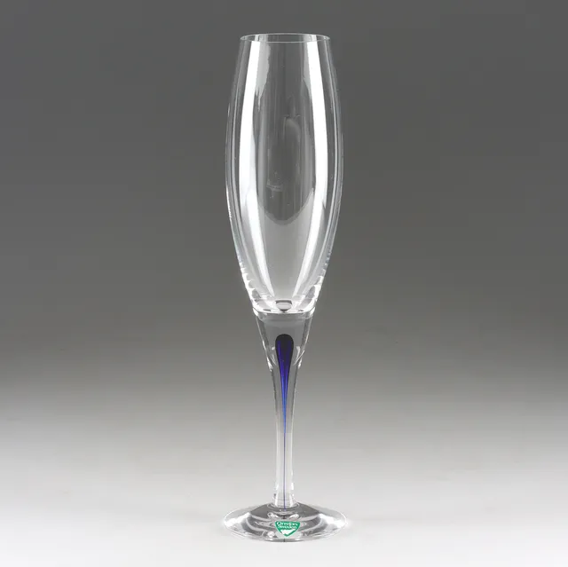 ERIKA LAGERBIELKE. Champagneglas, 8 st, "Intermezzo", Orrefors. 1900-tal.