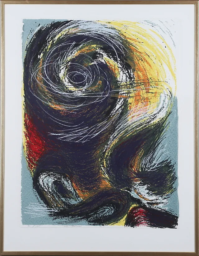 OLLE BONNIER. Färglitografi, signerad samt numrerad 80/145.