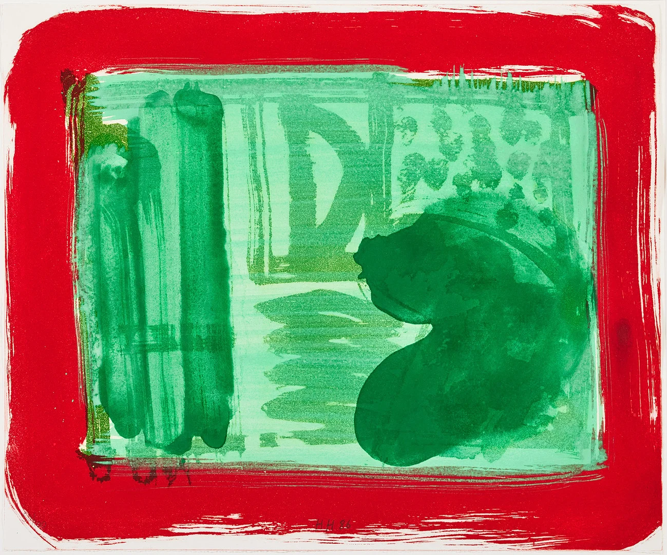 HOWARD HODGKIN. "Green Room", etsning och färgakvatint med handkolorering, 1986, 50,7 x 61 cm. — Engravings & Prints — Stockholms Auktionsverk Fine Art
