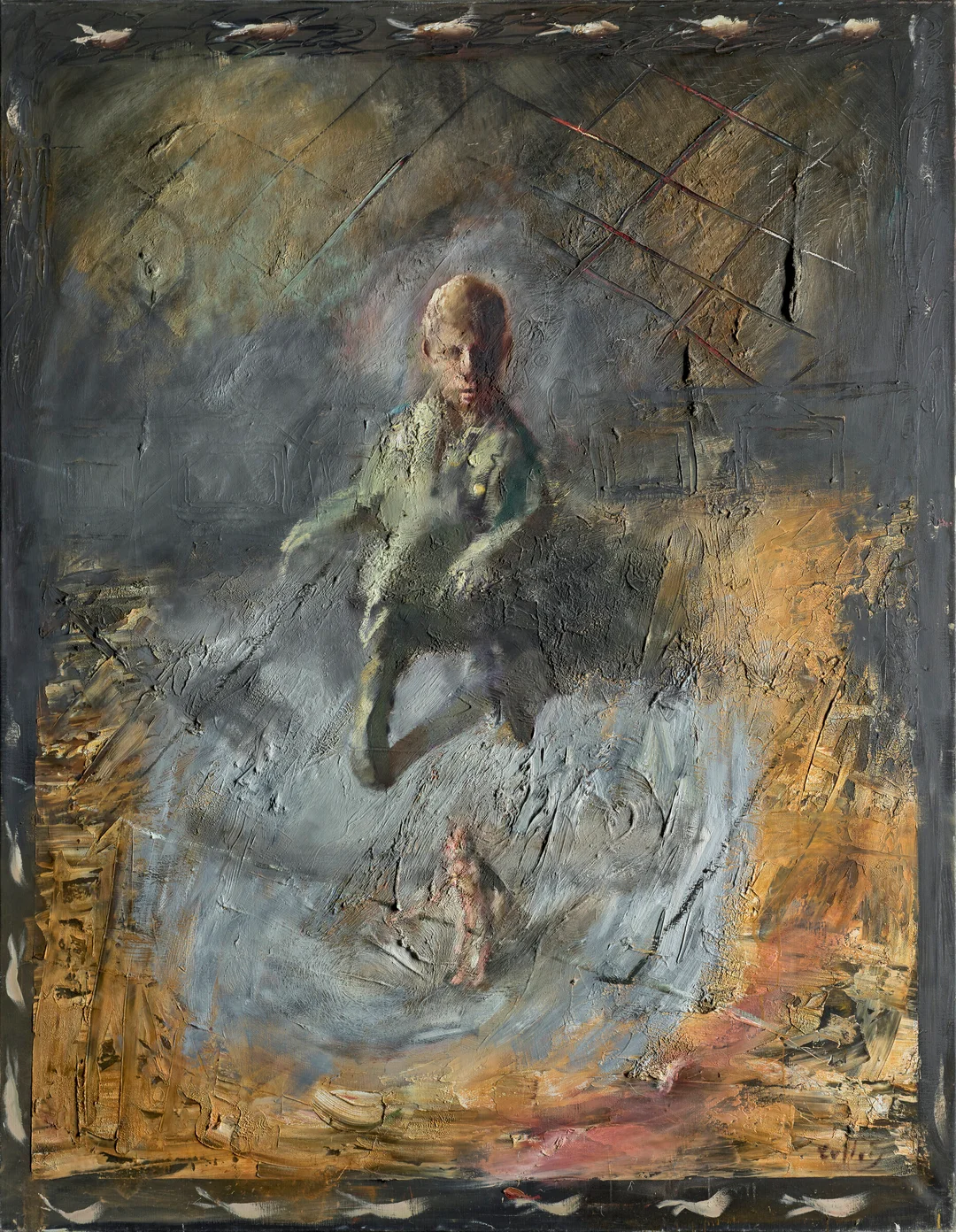 Gullvåg, Håkon — Komposisjon med gutt, 1988-97 — Kunst/Maleri — Blomqvist