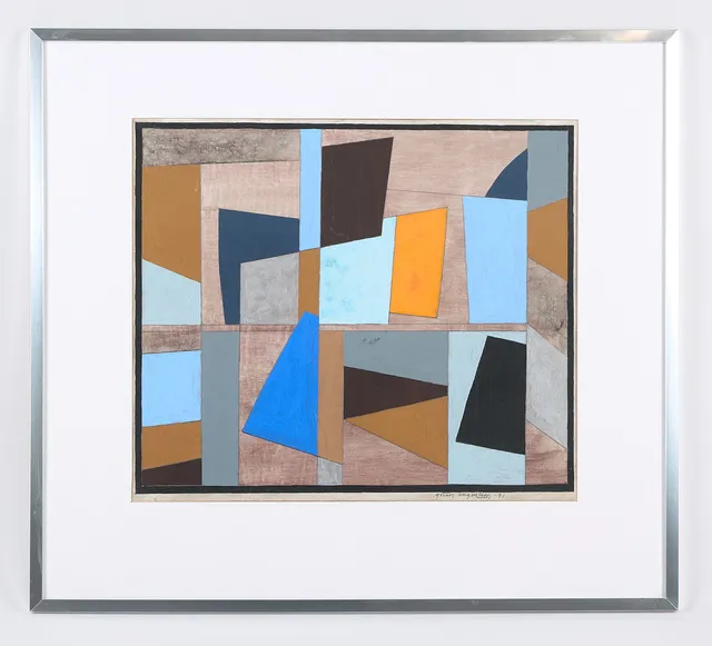 GÖRAN AUGUSTSON. "Con Moto", signerad samt daterad -91, gouache.