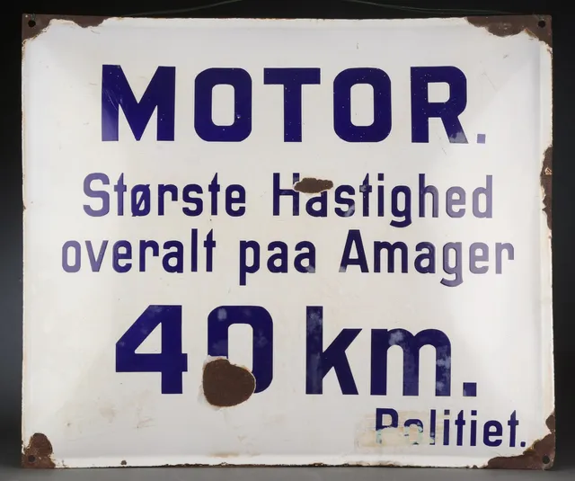 Emaljeskilt, Hastighedstavle