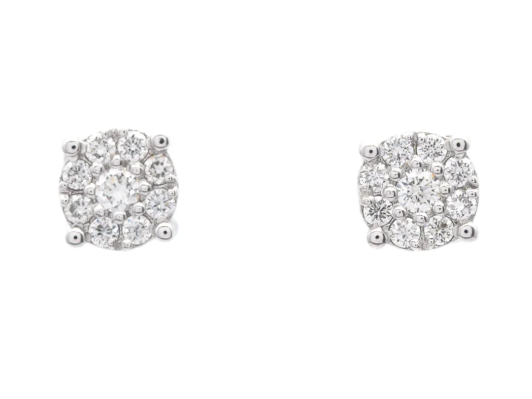 ÖRHÄNGEN, 18K vitguld, 18 briljantslipade diamanter ca 0,18 ctv, ca G-H-VS, stift, vikt 1,8 g. — Smycken/Örhängen — Kaplans