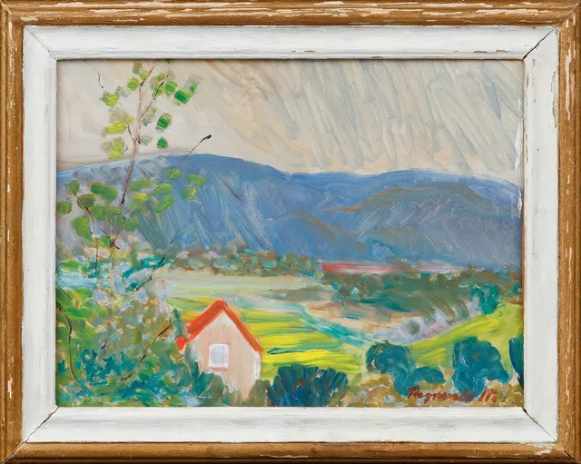 RAGNVALD MAGNUSSON. Landskap, olja på pannå, signerad.