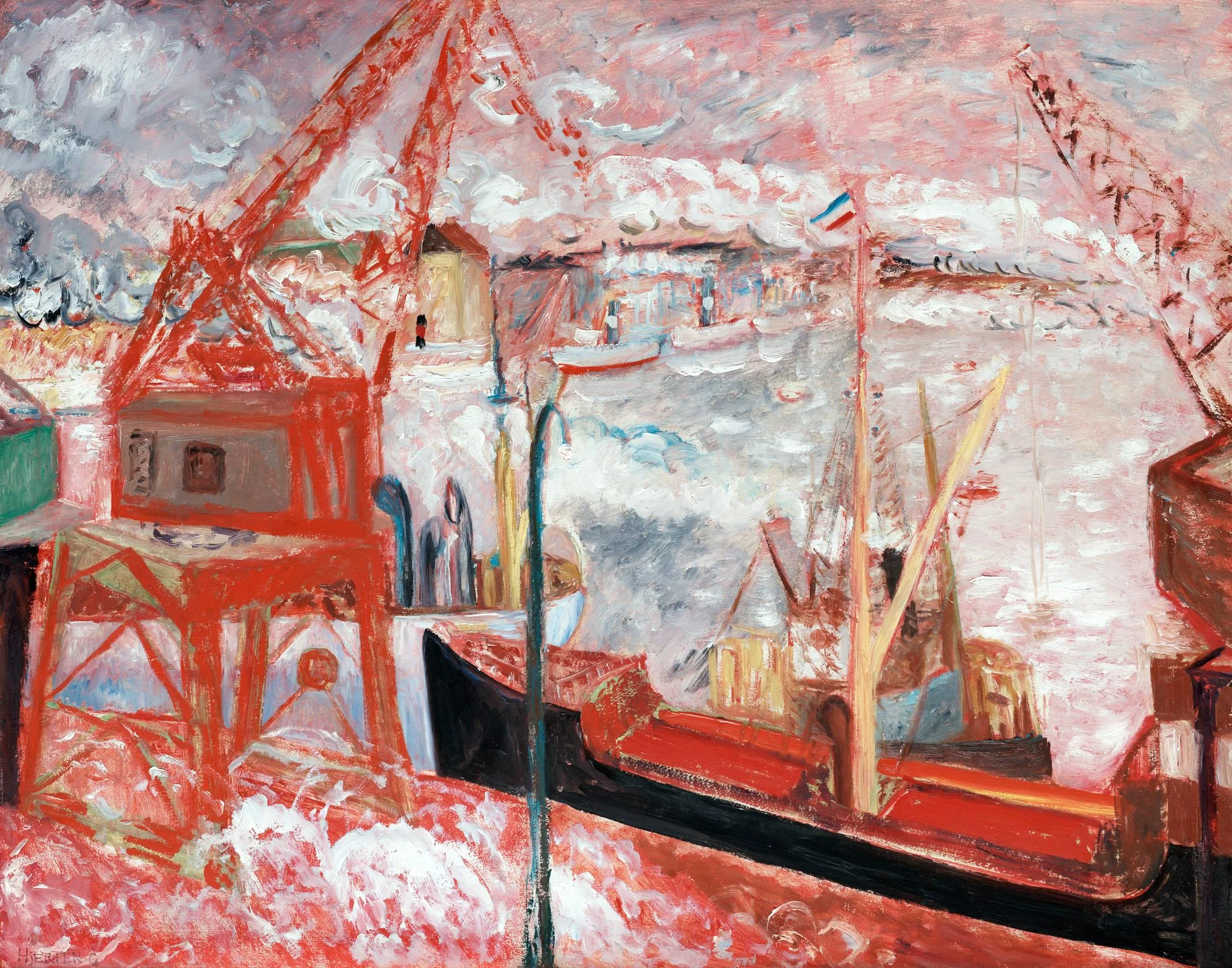 Sigrid Hjertén, "Lastångare i Stadsgården". — Bukowskis