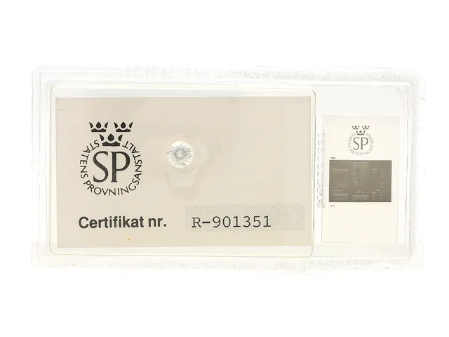 DIAMANT, briljantslipad, 0,61 ct, TW(G)/VS 1, certifikat Statens provningsanstalt.