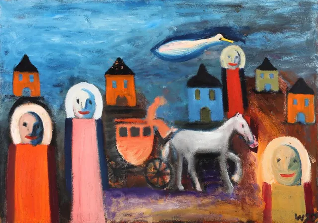 Untitled. Signed WSO. Oil on canvas. 83×119 cm. Unframed.
