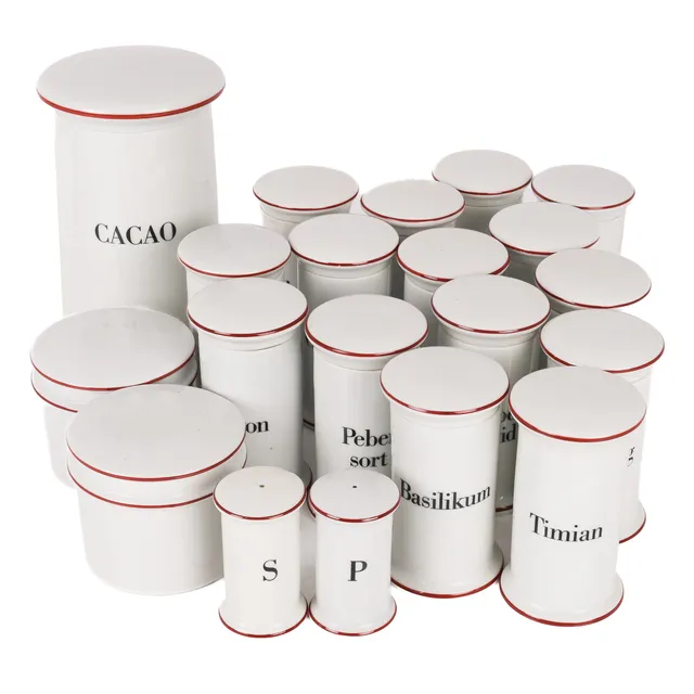 Bo Bonfils for Bing & Grondahl. 'Apothecary Series' collection of porcelain spice jars (20)