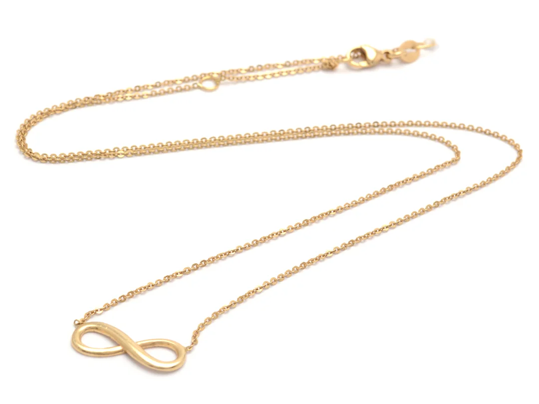 Halsband 18K 1,9g 43/45,5cm med integrerat hänge evighetsåtta — Smycken/Hänge med kedja — Kaplans