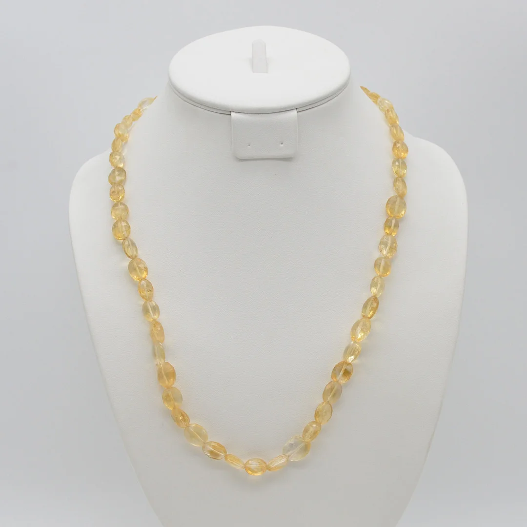 EDELSTEIN COLLIER AUS CITRINEN - VERSCHLUSS AUS 925 STERLING SILBER. — Necklace — Kunst- und Auktionshaus Kleinhenz