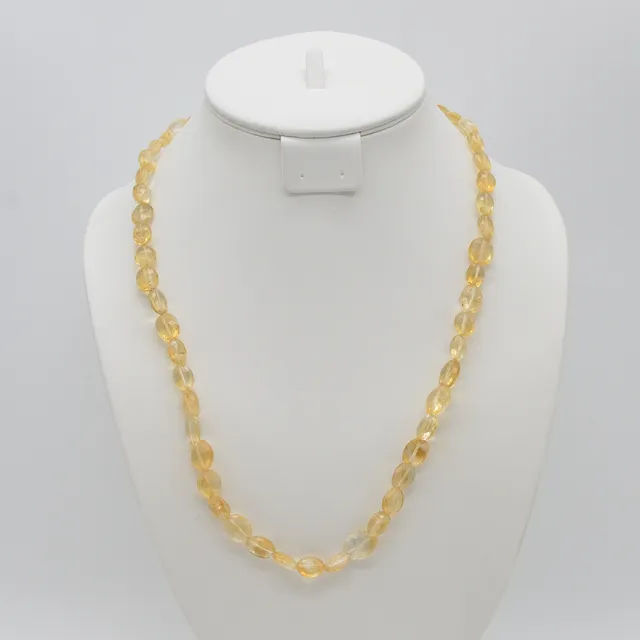 EDELSTEIN COLLIER AUS CITRINEN - VERSCHLUSS AUS 925 STERLING SILBER.