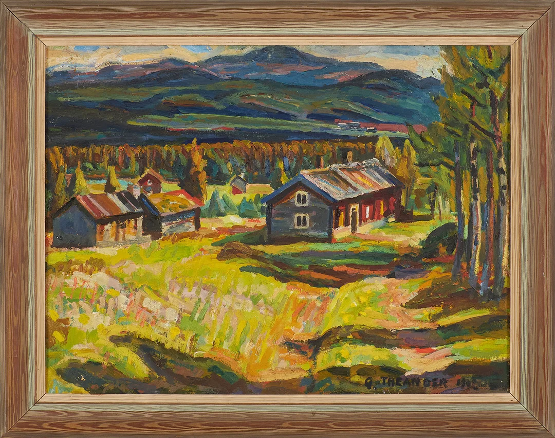 GUNNAR THEANDER. landskapsmåleri, olja på duk, signerad och daterad. — Paintings — Stockholms Auktionsverk Sickla