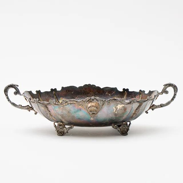 SKÅL, silver, rokokostil, 1900-tal, med svenska importstämplar.
