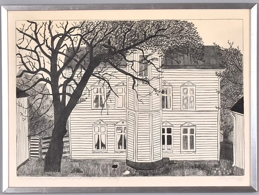 MONA JOHANSSON. Litografi. — Engravings & Prints — Halmstads Auktionskammare