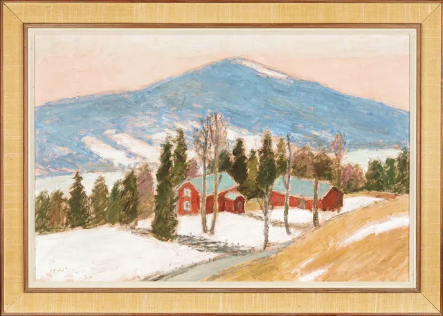 JOHN HEDMAN. Olja pannå, "Norra torpet Åresjön", Signerad, 1978.