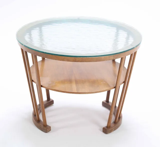 Slagelse Møbelværk: Beech and walnut coffee table, 1930s-1940s