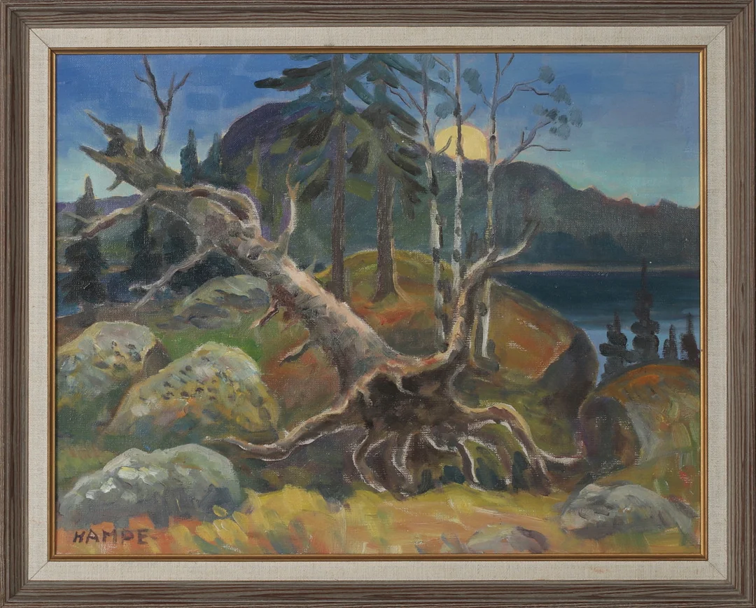 HAMPE SVANBERG. Trädstam, olja på duk, signerad. — Paintings — Stadsauktion Sundsvall