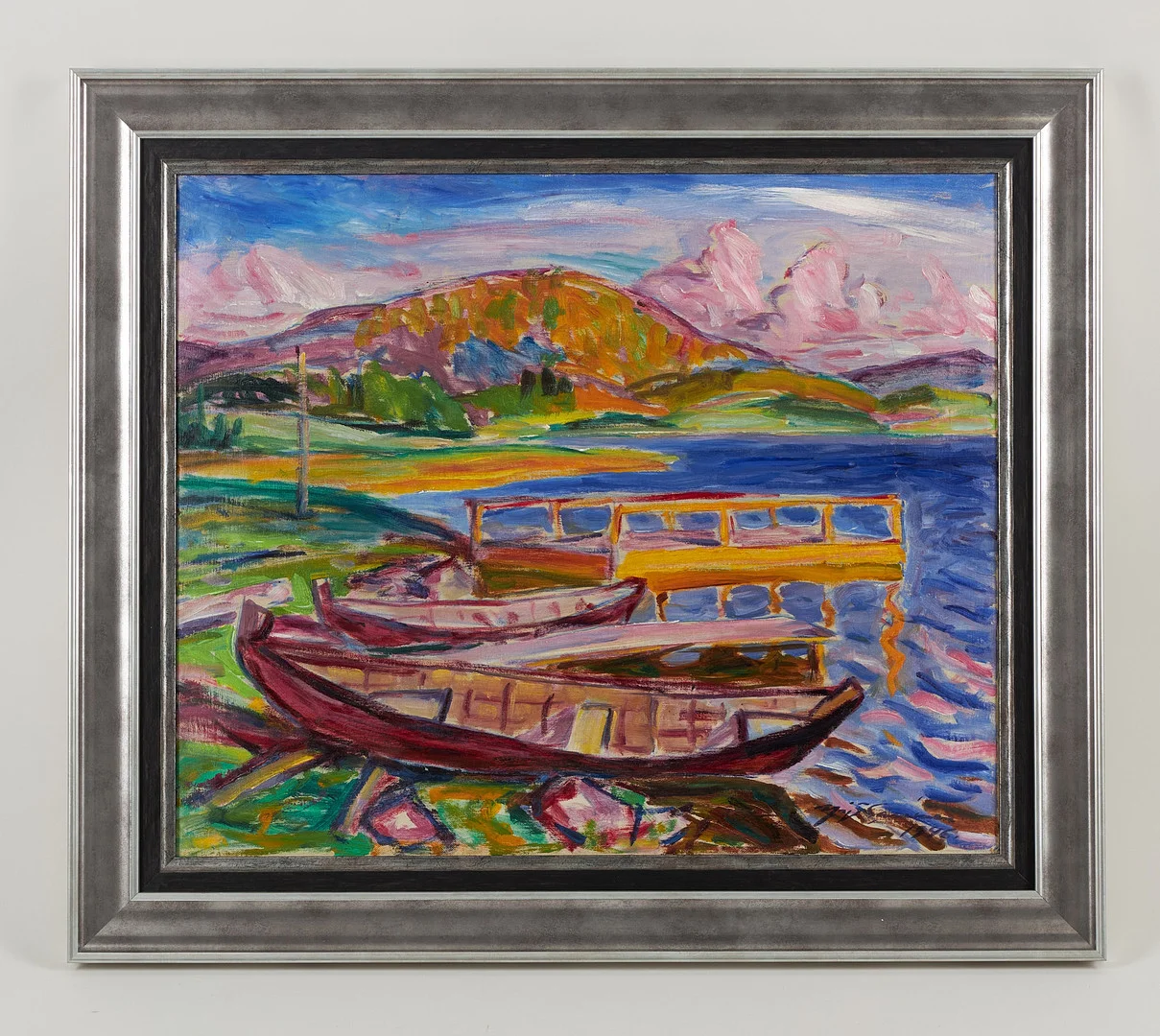 YRJÖ SAARINEN. Sommarlandskap, signerad samt daterad 1946, olja på duk. — Paintings — Stockholms Auktionsverk Helsinki