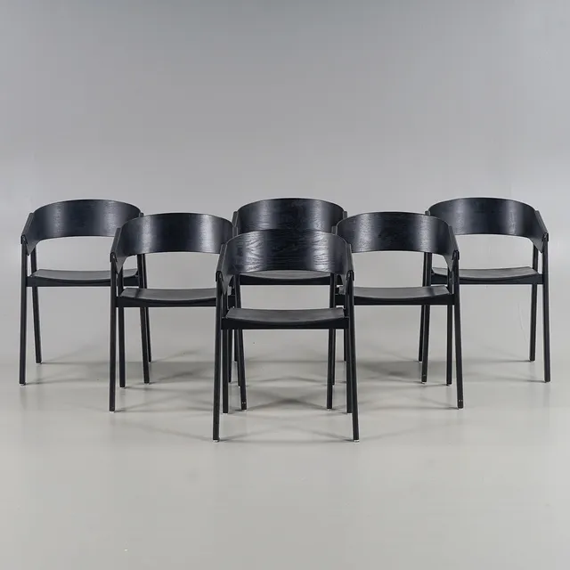 THOMAS BENTZEN. Karmstolar 6 stycken "Cover Chair" Muuto, Samtida tillverkning.