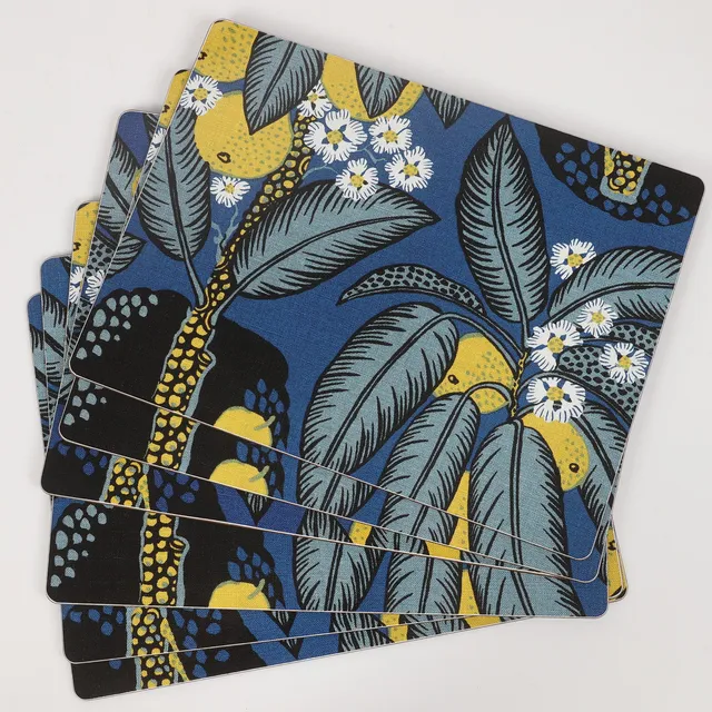 JOSEF FRANK. Bordsunderlägg, 6 stycken, "Notturno", Firma Svenskt Tenn, Stockholm.