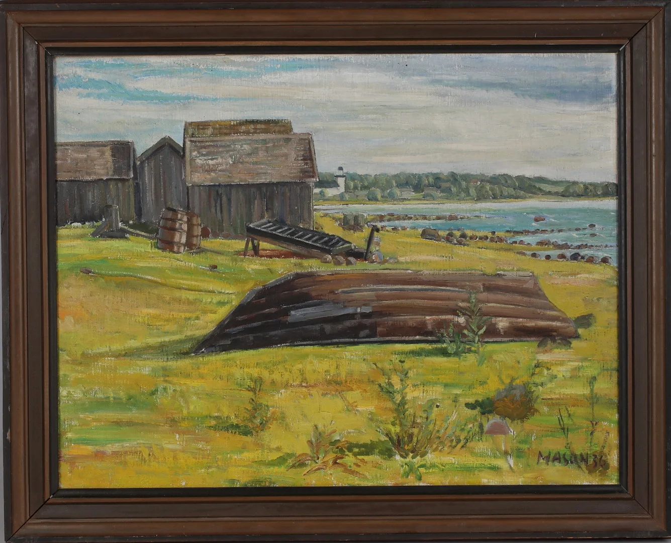 MATS MASON. Landskap med eka, olja på duk, signerad och daterad -36. — Paintings — Stadsauktion Sundsvall