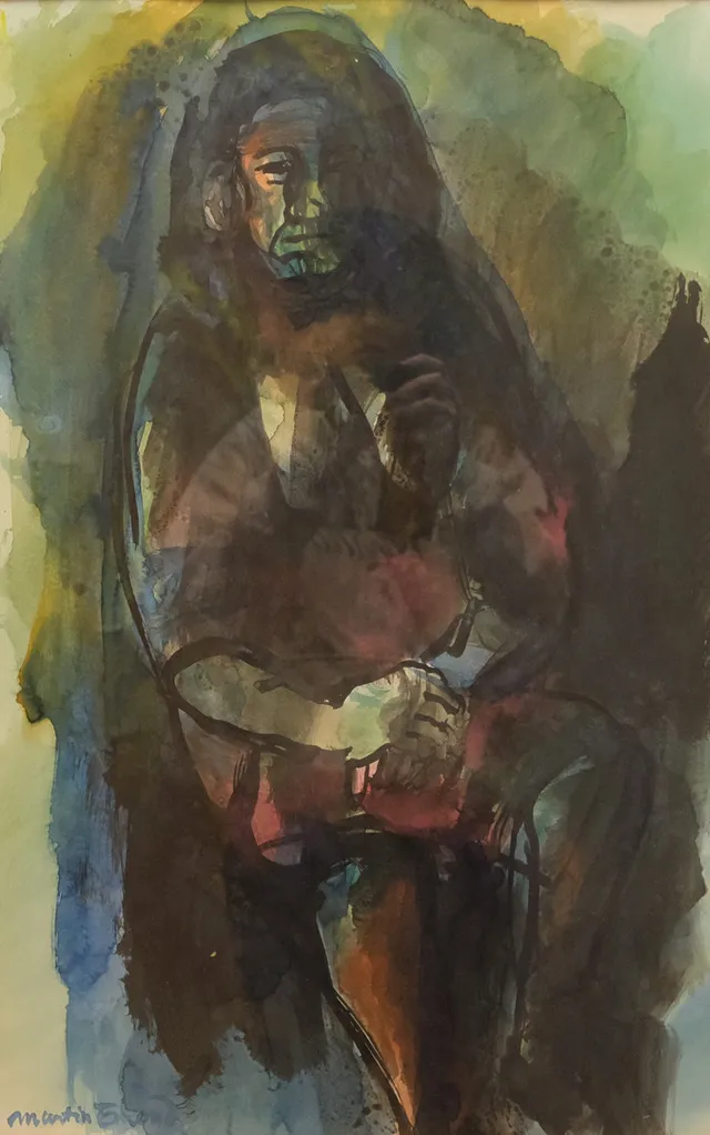 MARTIN EMOND. AKVARELL. FIGURKOMPOSITION.