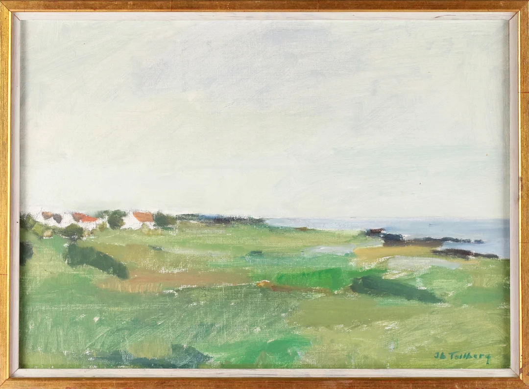 IB TOLLBERG. Olja på duk, "Mot Nyhamnsläge", signerad. — Paintings — Höganäs Auktionsverk