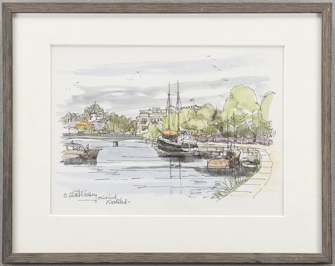 OVE MATHIESEN. Motiv från Karlstad. — Paintings — Karlstad Hammarö Auktionsverk