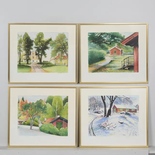 GUNNAR STÅLBRAND. Färglitografier, 4 st.