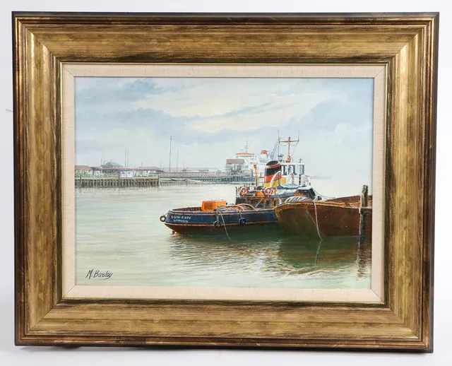MICK BENSLEY (BRITISH, 1944-2023) SCOLO NEWHAVEN MORNING FERRY.