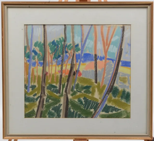 BERTIL ALMGREN. Oljekrita. Skogen.