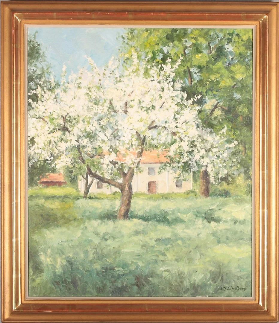 ULF LINDBERG. olja på duk, motiv av trädgård, signerad. — Paintings — Södermanlands Auktionsverk
