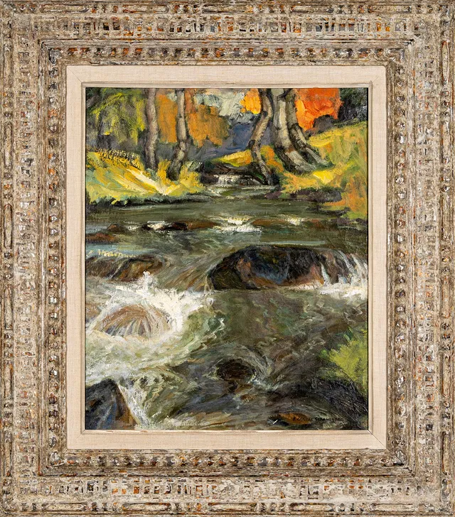 KARL GUSTAF STRANDBERG. Olja på duk, Natur-motiv, Signerad.