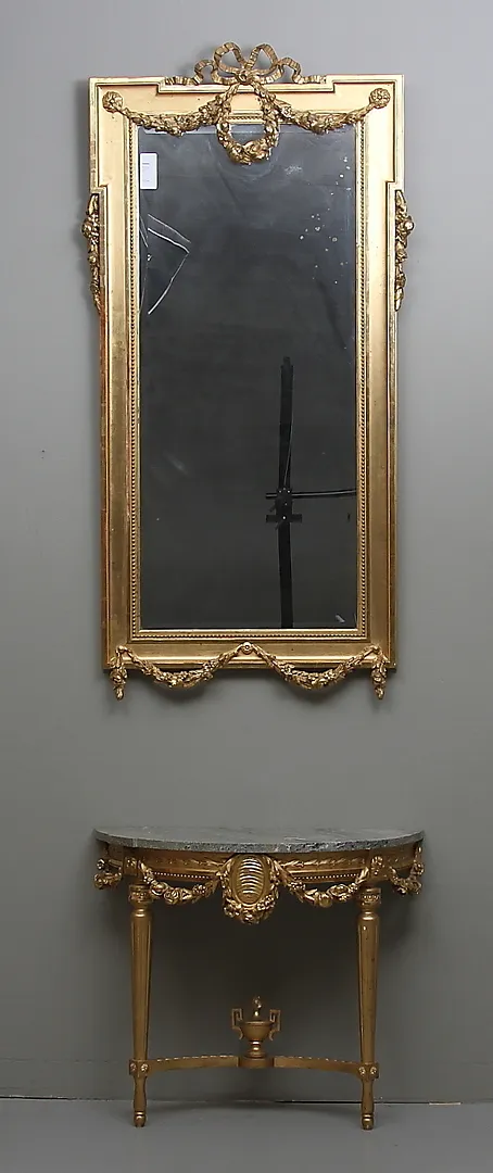 SPEGEL med KONSOLBORD, Louis XVI-stil, 1900-tal.