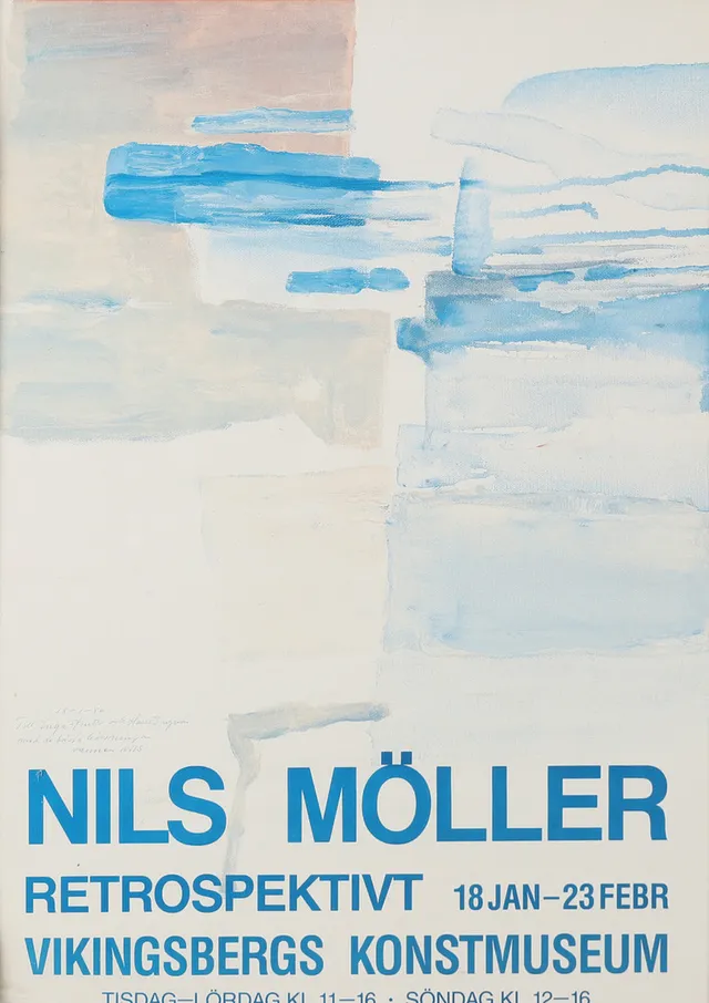 NILS MÖLLER. Utställningsaffisch med dedikation.