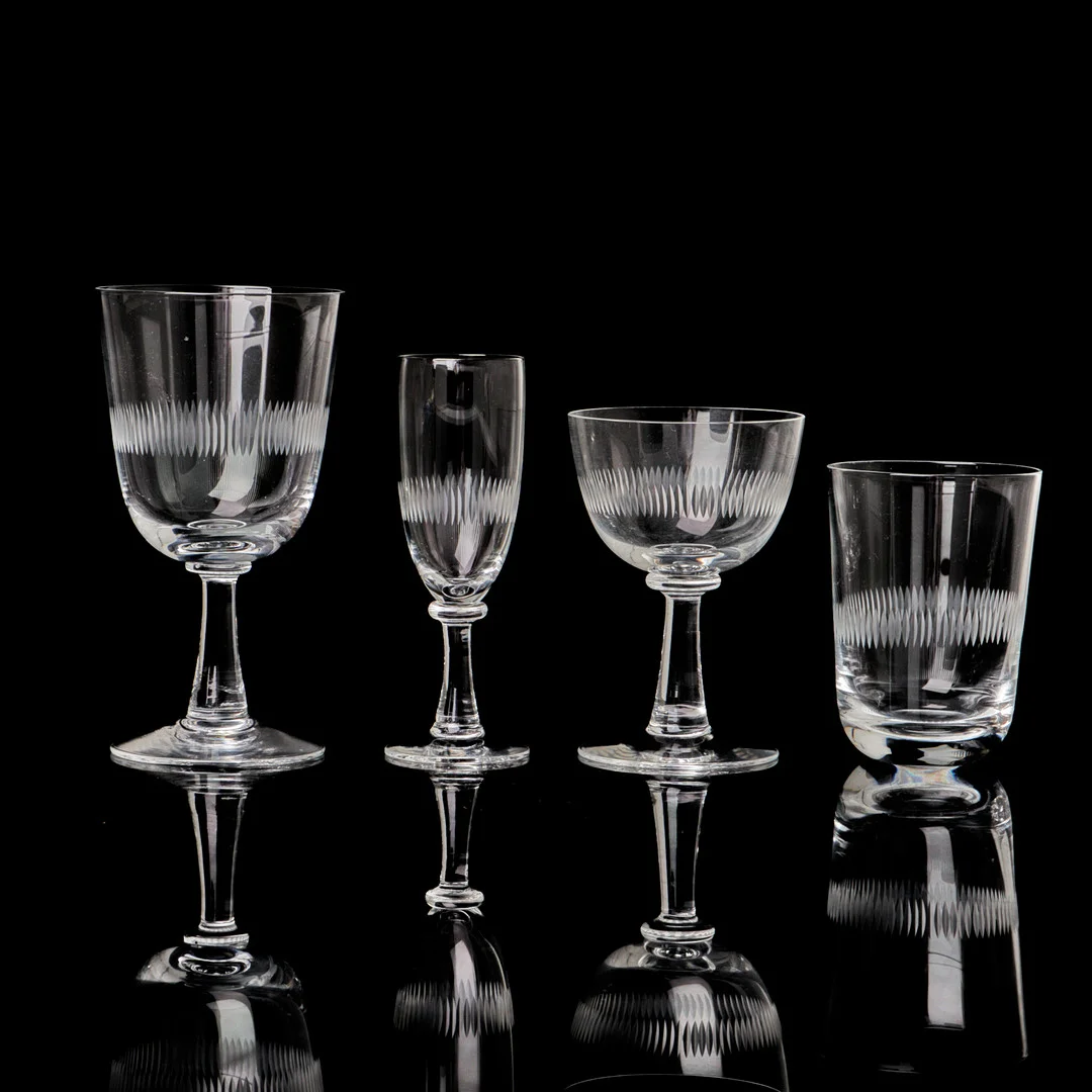 BENGT ORUP. Glasservis, 48 dlr., "Recette", Johansfors. — Utility glass — Stockholms Auktionsverk Sickla