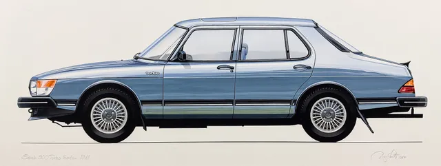 RONY LUTZ. SAAB. Original. Saab 900 Turbo. Indigo Blue.