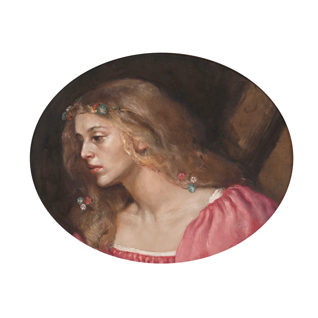 Nerdrum, Odd — Kvinne med blomster i håret — Kunst/Maleri — Blomqvist