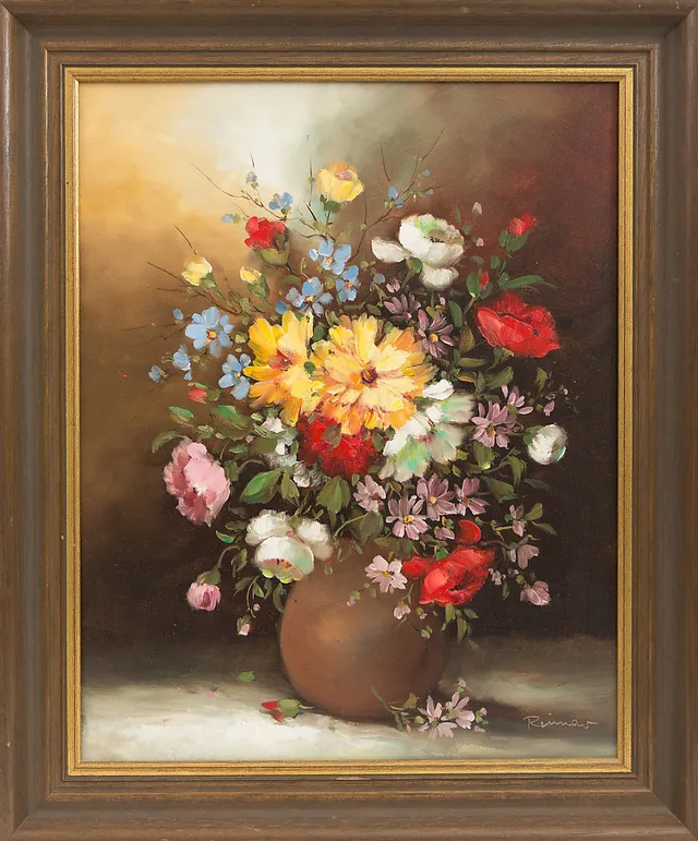 UNBEKANNTER KÜNSTLER. Blumenstillleben, Öl auf Leinwand, sign.nicht dat.