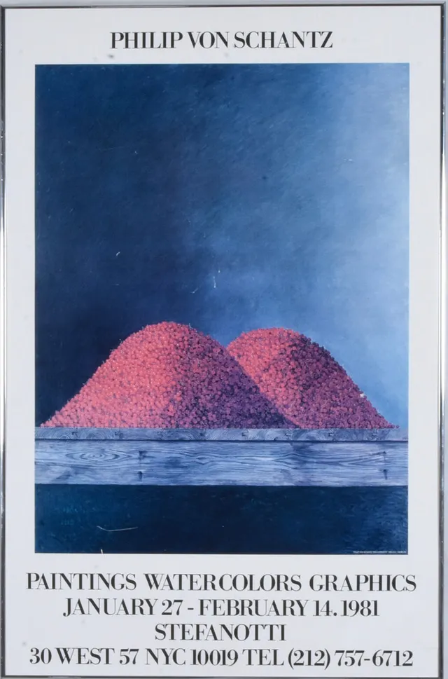 PHILIP VON SCHANTZ. Utställnigsaffisch, offsettryck, Stefanotti, 1981.