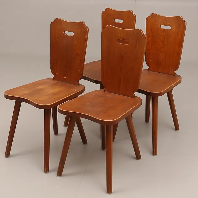 STOLAR, 4 stycken, furu, 1960-tal.