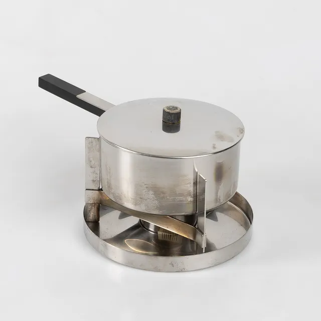 PETER HOLMBLAD. Fondueset, rostfritt stål, Stelton, Danmark.