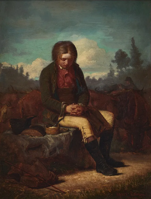 KNUT EKWALL (1843-1912). Herdepojkens måltidsbön.