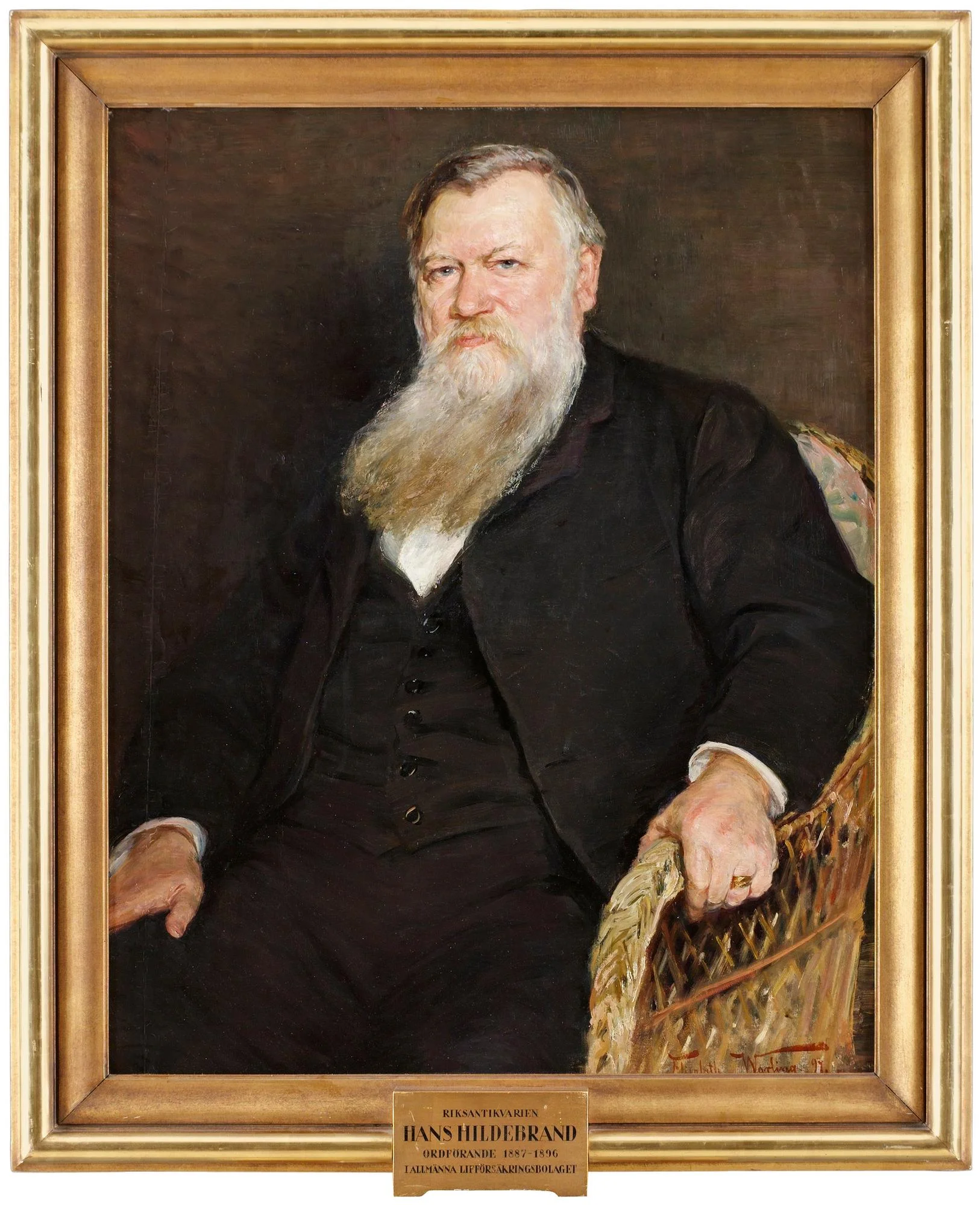 Elisabeth Warling, Porträtt av Riksantikvarien Hans Olof Hildebrand. — Bukowskis